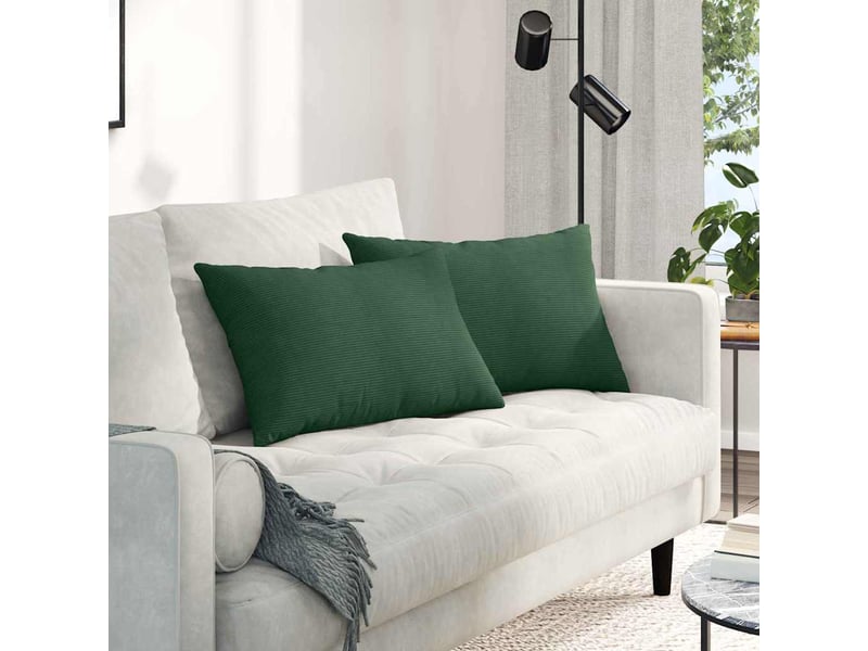 Lot de 2 coussins de canapé, coussins décoratifs vert foncé 60 x 40 cm cf59189 - Conforama B