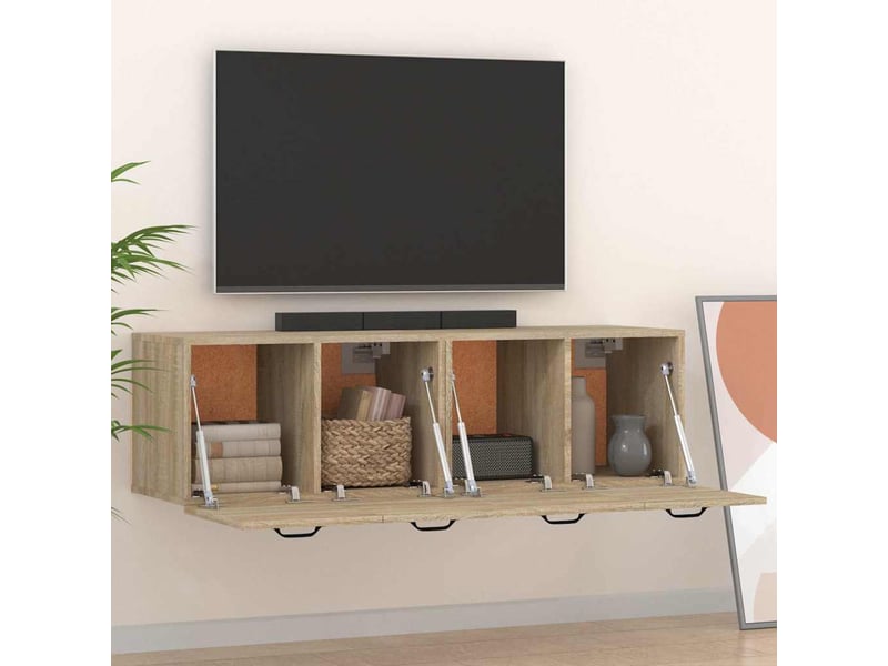  Armoires murales 2 pcs, meuble de rangement salon chêne sonoma 80x35x36,5 cm bois shl472  - Conforama C