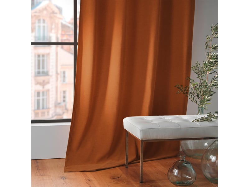  Rideau à œillets velours novana 135x260cm camel  - Conforama D