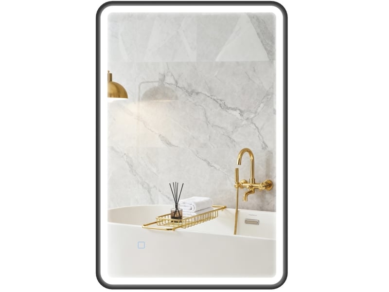  Miroir de salle de bains led 90x60 cm dimmable noir  - Conforama A