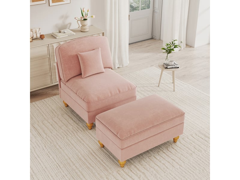 Canapé de salon, canapé pour séjour, en chenille, rose, pour salon, pour intérieur, mobilier pour espace de vie - Conforama R