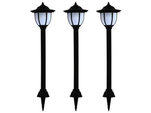 Lot de 3 lampes solaires d'extérieur jardin 16,5 x 14,5 x 73 cm avec installation facile en polypropylène noir 02_0045902