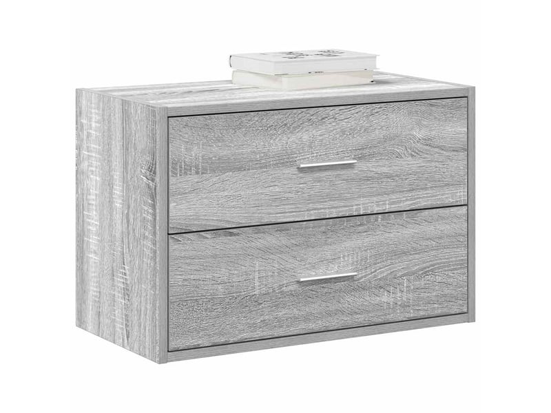  Armoire à tiroirs, commode avec 2 tiroirs sonoma gris 60x31x40cm bois d'ingénierie  - Conforama B