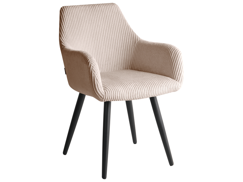 Lot de 2 chaises de salle à manger mori velours côtelé beige  - Conforama E
