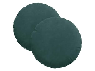Lot de 2 coussins de siège, coussins décoratifs velours vert foncé ø30 x 13 cm cf59919