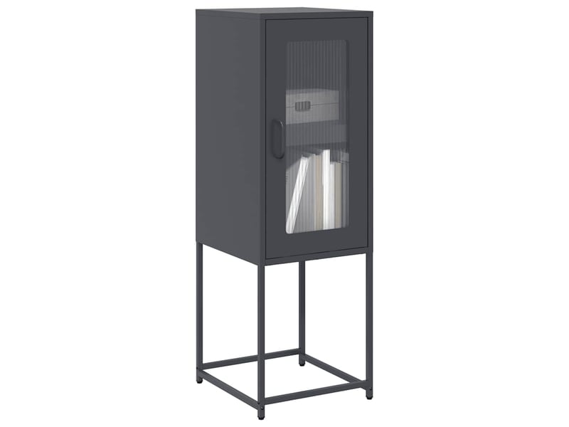  Buffet - bahut - meuble de rangement anthracite 36x39x107 cm acier laminé à froid  - Conforama B