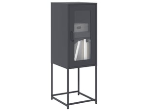 Buffet - bahut - meuble de rangement anthracite 36x39x107 cm acier laminé à froid