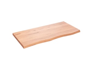 Comptoir de salle de bain, plan de travail marron 100x50x(2-4) cm bois traité cf65783