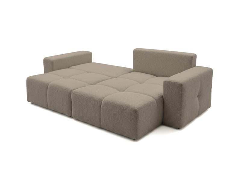  Celine - canapé d'angle convertible et réversible 4 places en bouclette  - Conforama C