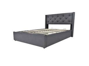Lit coffre 140x200 cm coloris gris
