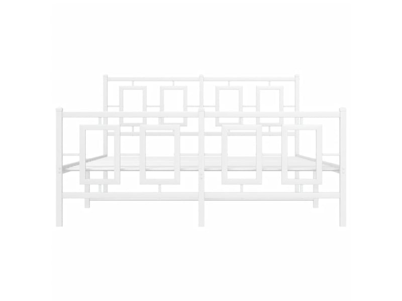 Lit double- lit adulte - cadre de lit métal sans matelas et pied de lit blanc 135x190 cm - Conforama D