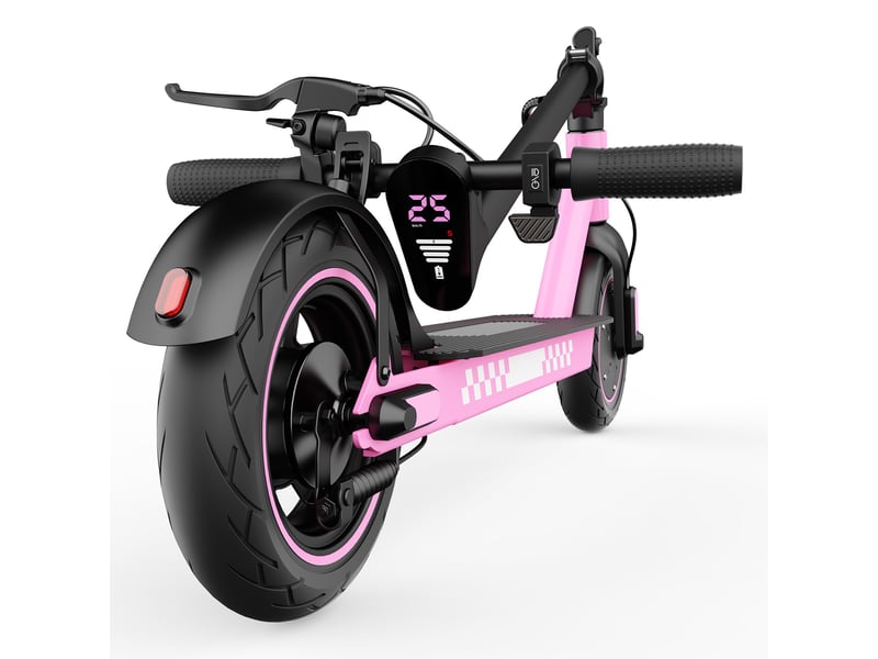  Trottinette électrique hiqis d9, pneus alvéolés 10, application intelligente, rose  - Conforama B