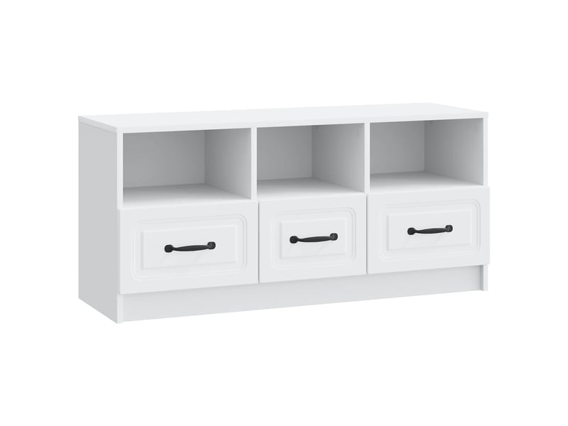  Meuble tv - banc tv - meuble de rangement blanc 102 x 34,5 x 47 cm bois d'ingénierie  - Conforama A