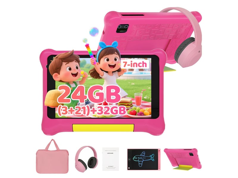  Tablette tactile enfants 7 pouces android 15 wifi 6 bluetooth 5.4 avec controle parental  - Conforama A