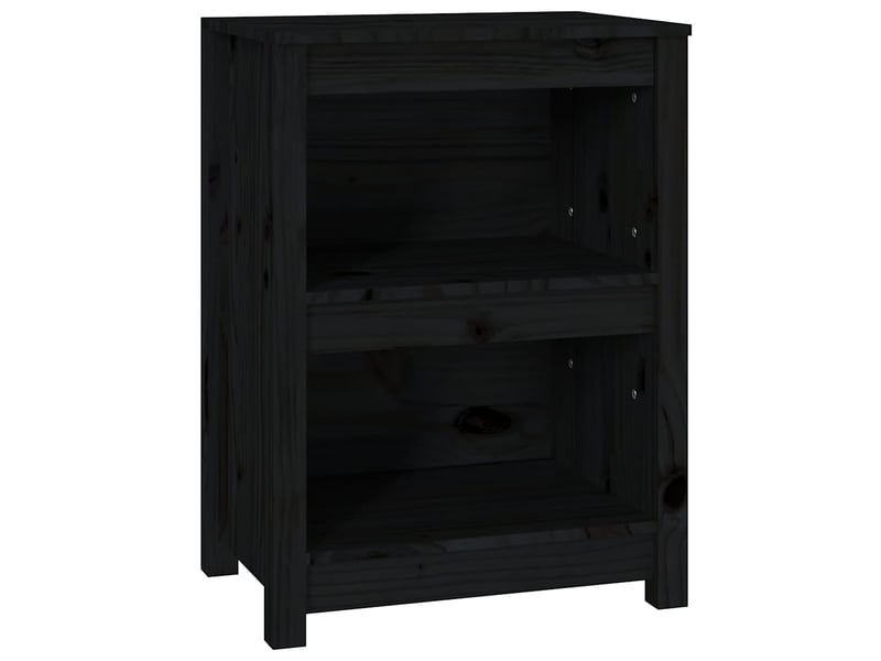 Bibliothèque, meuble de rangement salon noir 50x35x68 cm bois de pin massif  - Conforama A