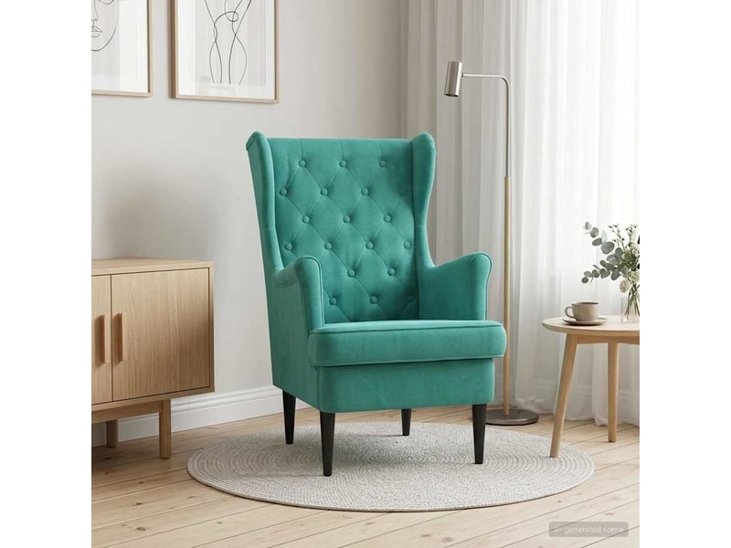  Vidaxl fauteuil turquoise velours  - Conforama B