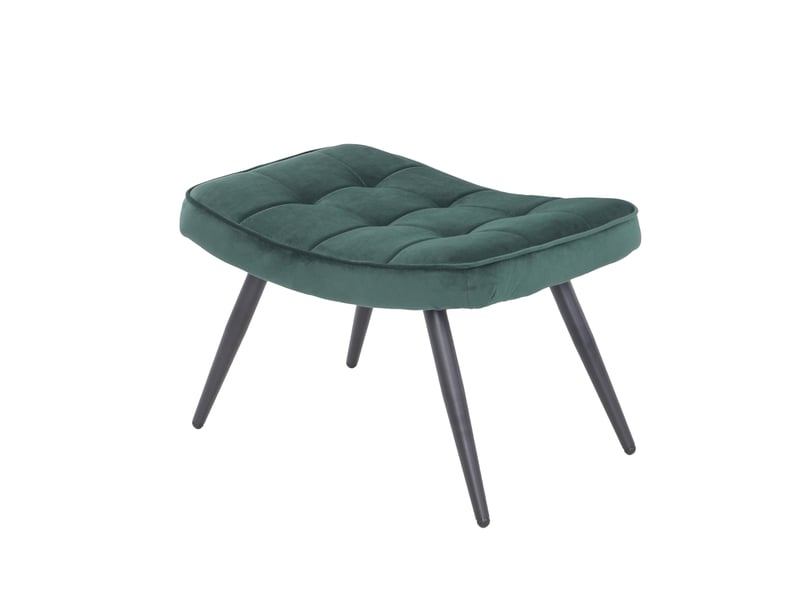 Byliving tabouret uta tissu velours vert foncé structure noir époxy repose-pieds tabouret l 60, h 39, p 41 cm 4251942229158 - Conforama F