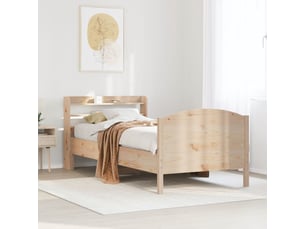 Lit adulte, lit simple, cadre de lit sans matelas 100x200cm bois massif de pin cf10534