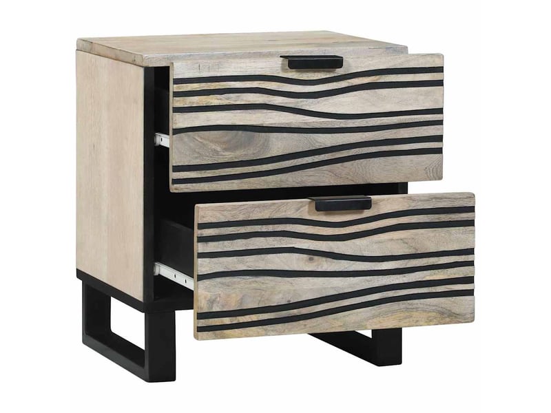  Table de chevet - cabinet de chevet - table de nuit 2 pc blanc 40 x 33 x 46 cm bois d'ingénierie  - Conforama B