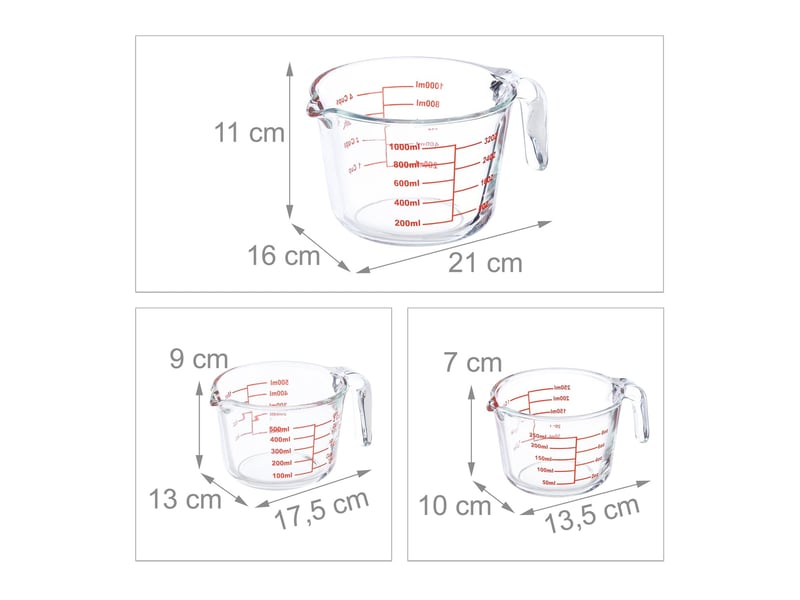  Pichet doseur en verre, lot de 3  - Conforama D