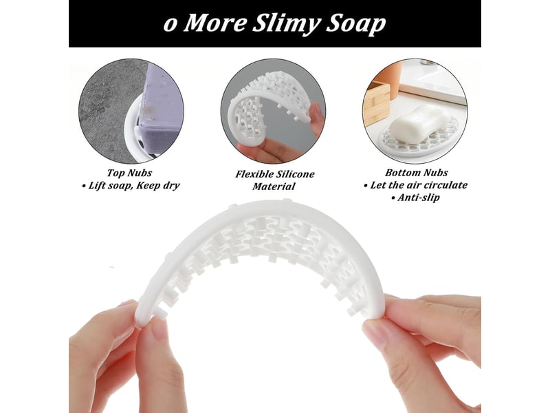  Porte-savons antidérapants en silicone (lot de 2) avec un système de drainage efficace, adaptés aux salles de douche et aux salles de bains.  - Conforama C