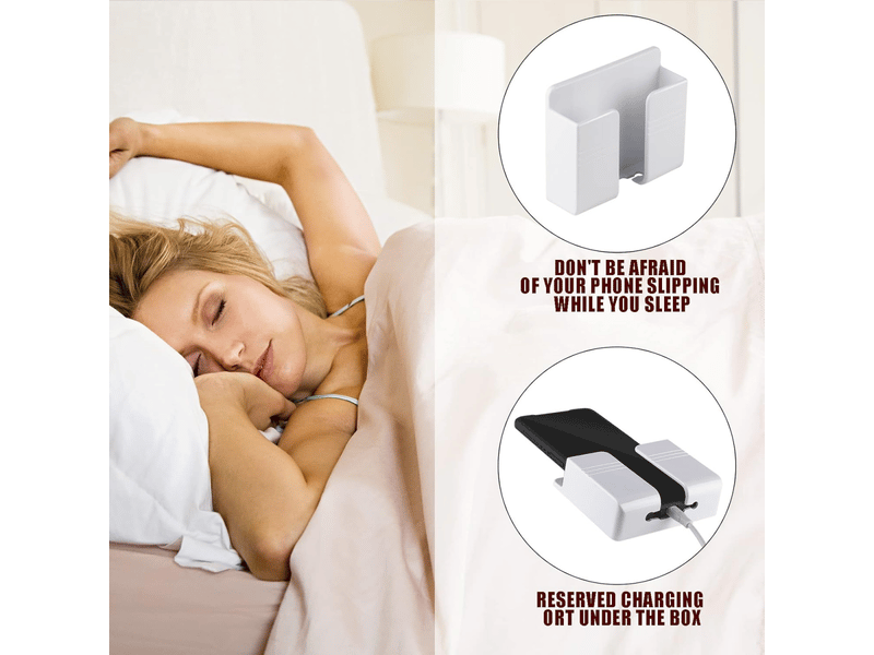  Support mural pour téléphone (2 pièces) - convient pour la cuisine, la chambre, le salon, la salle de bain, etc. - 2 pièces, noir  - Conforama D