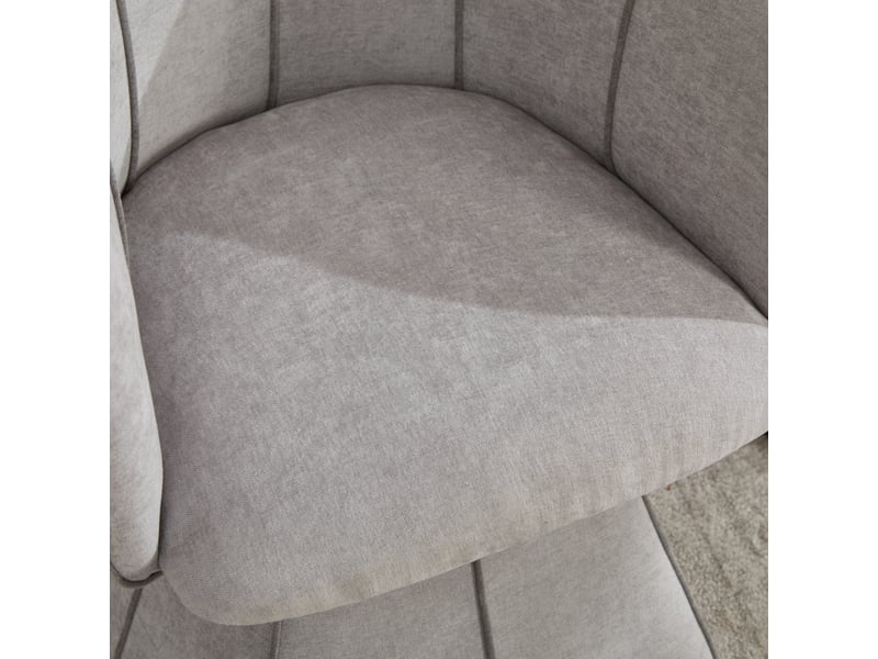 Fauteuil pivotant ergonomique avec dossier haut et accoudoirs larges en chenille grise, 56 × 54 × 74,5 cm - Conforama E