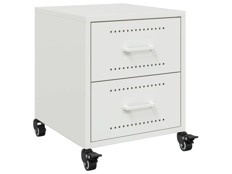  Table de chevet - cabinet de chevet - table de nuit blanc 36x39x43,5 cm acier  - Conforama A
