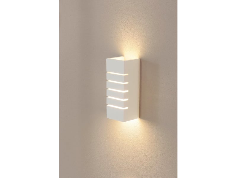  Applique murale - slot, carree, platre blanc lumière chaude 24.5 x 9 x 9.5cm 7914674581 - Conforama B