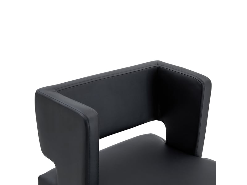  Lot de 2 tabourets de bar 53x48x91 cm, habillage en pu, teinte noire, piètement métallique, meuble de cuisine, chaises hautes à assise carrée  - Conforama E