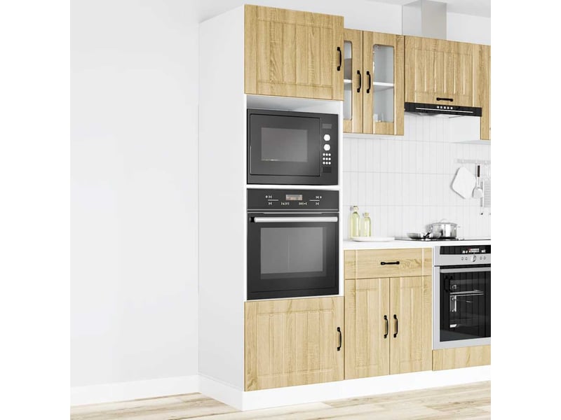 Meuble de rangement, armoires de four lucca en bois d'ingénierie chêne sonoma - Conforama C