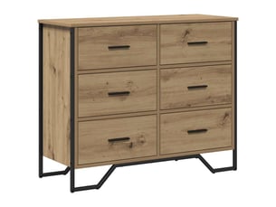 Commode 6 tiroir(s)    <strong></strong> <strong></strong> coloris bois clair largeur 91 cm