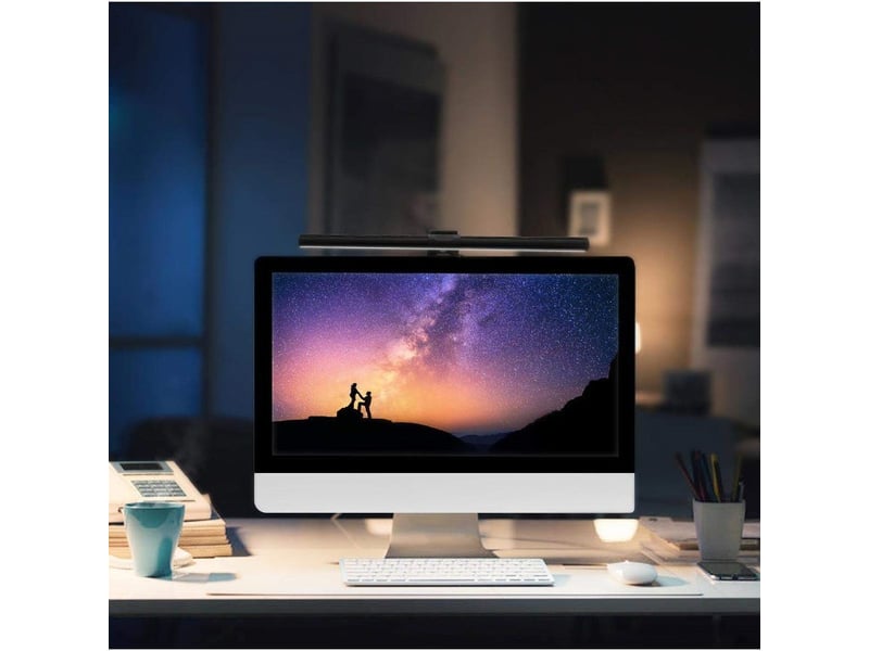  Lampe de bureau led pour écran pc – alimentée par usb, noir  - Conforama B