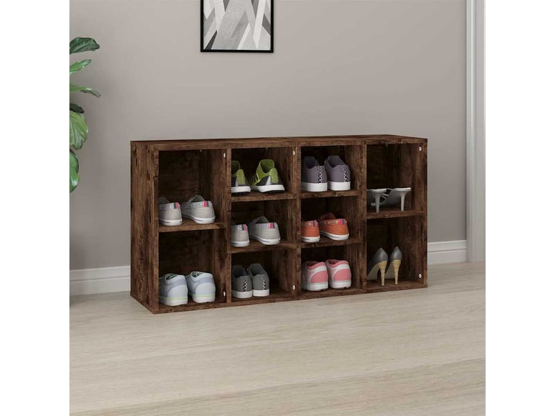  Banc à chaussures, meuble à chaussures chêne fumé 103x30x55 cm bois d'ingénierie  - Conforama B