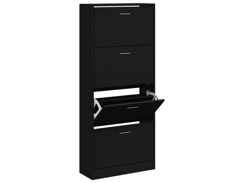  Meuble à chaussure, armoire à chaussures noir 63x24x147 cm bois d'ingénierie  - Conforama C