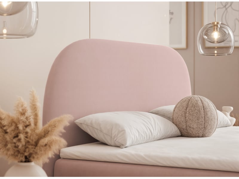  Lit coffre noelia - 140x200 cm - avec matelas - velours élégant brillant - rose poudré NOELIA - Conforama D