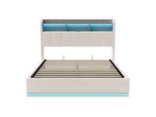 Lit coffre 140x200 cm SANS coloris beige