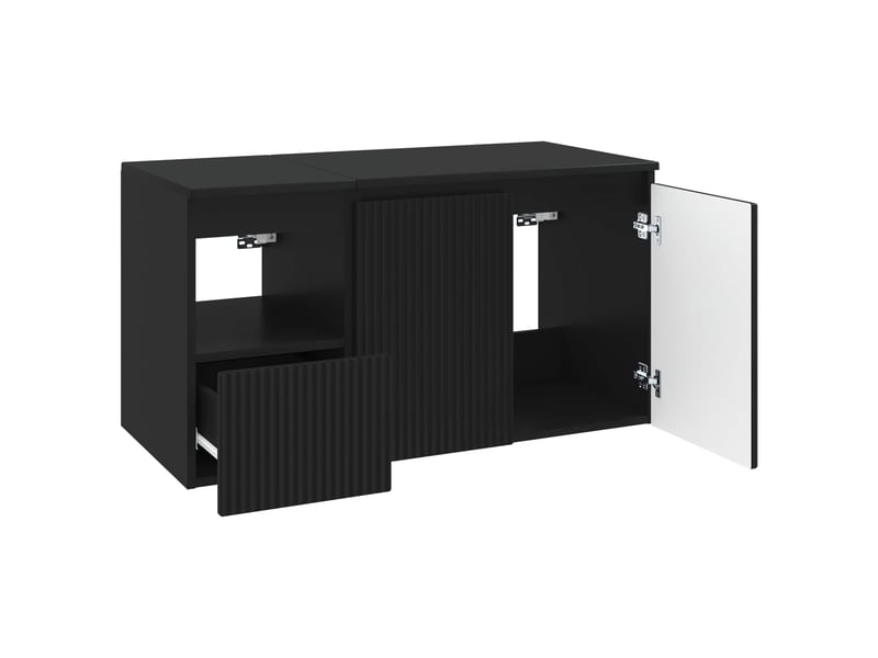Ensemble de mobilier de salle de bain 2 pc noir cf64181 - Conforama D