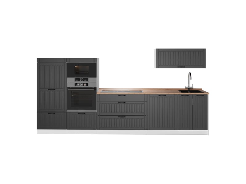  Vicco cuisine, gris foncéblanc, 340cm, pt chêne  - Conforama A