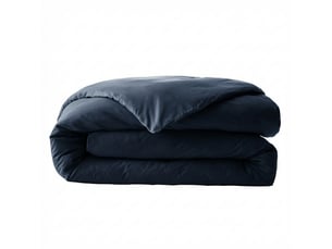 Housse de couette 140x200 cm percale de coton bleu nuit