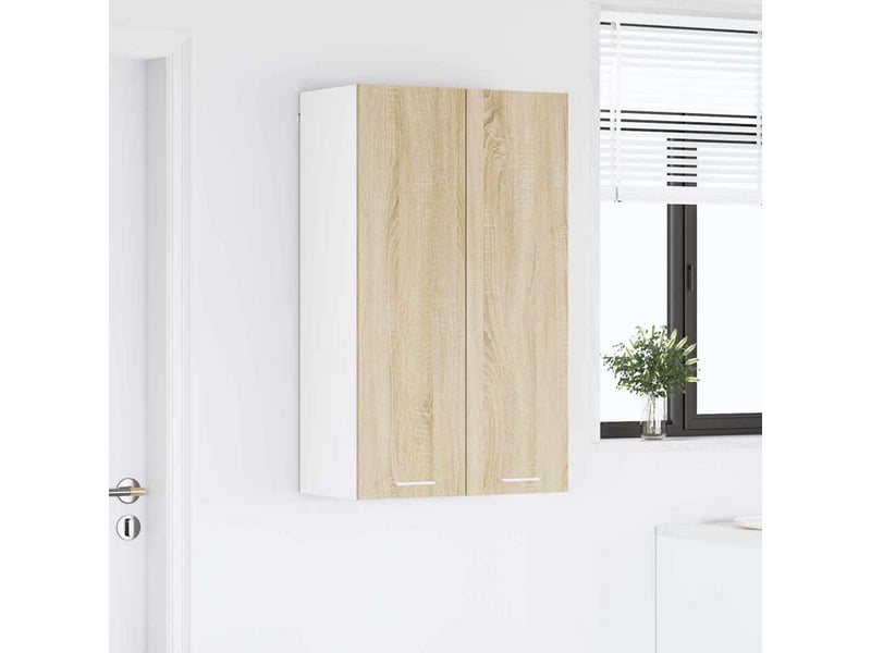 Meuble de rangement cuisine, armoire suspendue chêne sonoma 60x31x100cm shl4950 - Conforama D