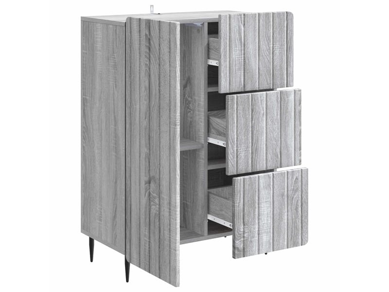 Buffet - bahut - meuble de rangement sonoma gris 66 x 34,5 x 91,5 cm bois d'ingénierie  - Conforama E