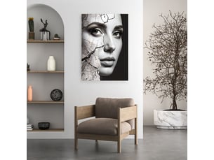 Impression sur toile, portrait de femme béton abstraction glamour 40x60