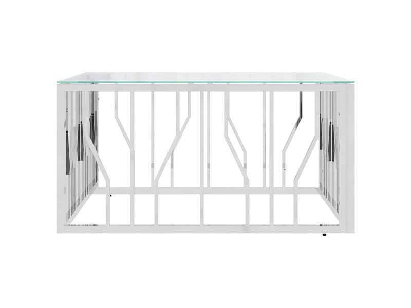  Table basse - table de salon - table à thé 80x80x40 cm acier inoxydable et verre  - Conforama C