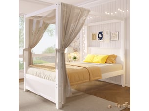 Lit simple 90x200 cm <strong></strong>  <strong>Morn Vibe</strong> coloris blanc