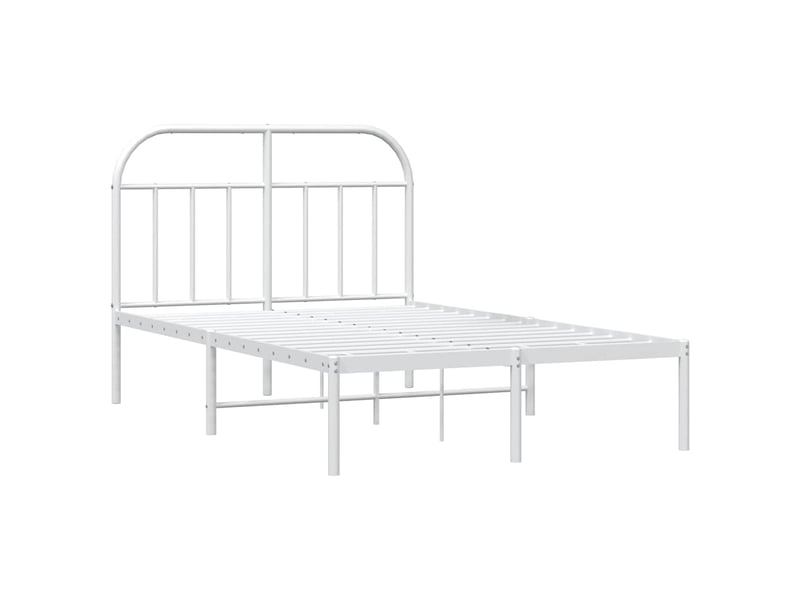 Lit double- lit adulte - cadre de lit métal sans matelas et tête de lit blanc 120x190 cm - Conforama B