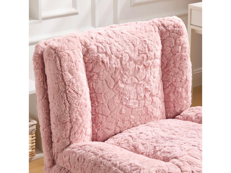  Fauteuil de bureau pivotant réglable piètement métal rose 63x67x94 cm W3223P403707 - Conforama D