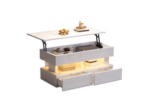 Table basse rectangulaire coloris blanc <strong>OOIILLEE</strong> <strong>Luxe haut de gamme</strong> - 50 cmx100 cm