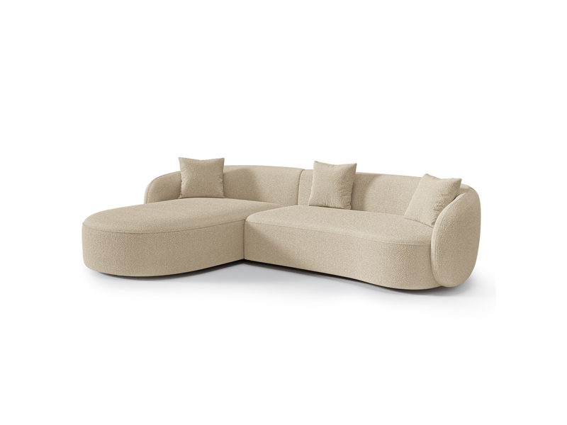  Canapé d'angle gauche 4 places en tissu bouclette beige celine 1CELAGTBBG - Conforama A