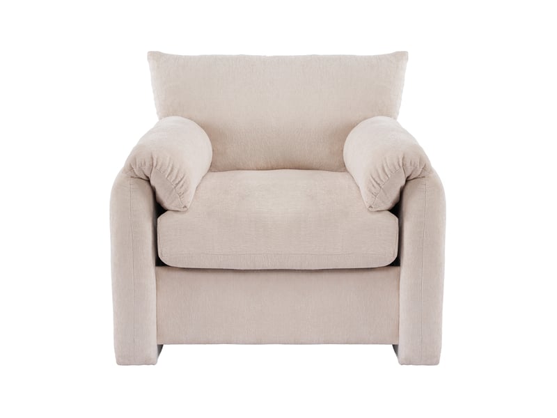  Fauteuil 1 place en tissu chenille beige 96 x 82 x 84 cm  - Conforama A